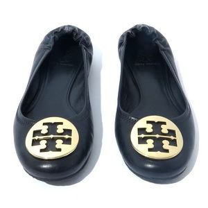 Tory Burch REVA In Navy Blue with Gold 8M US
